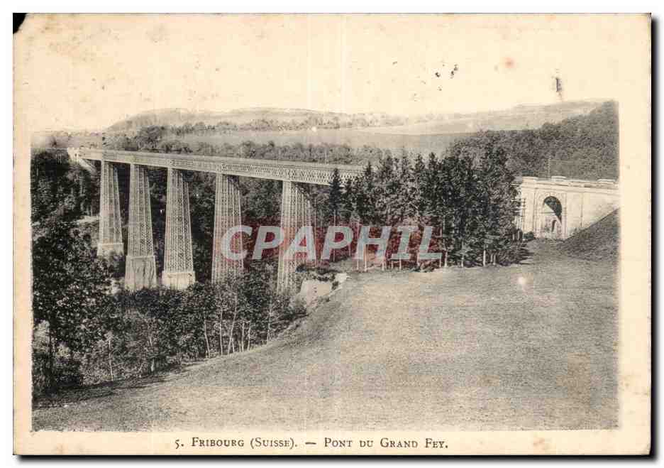 Suisse - Schweiz - Fribourg - Pont au Grand Fey - CPA 