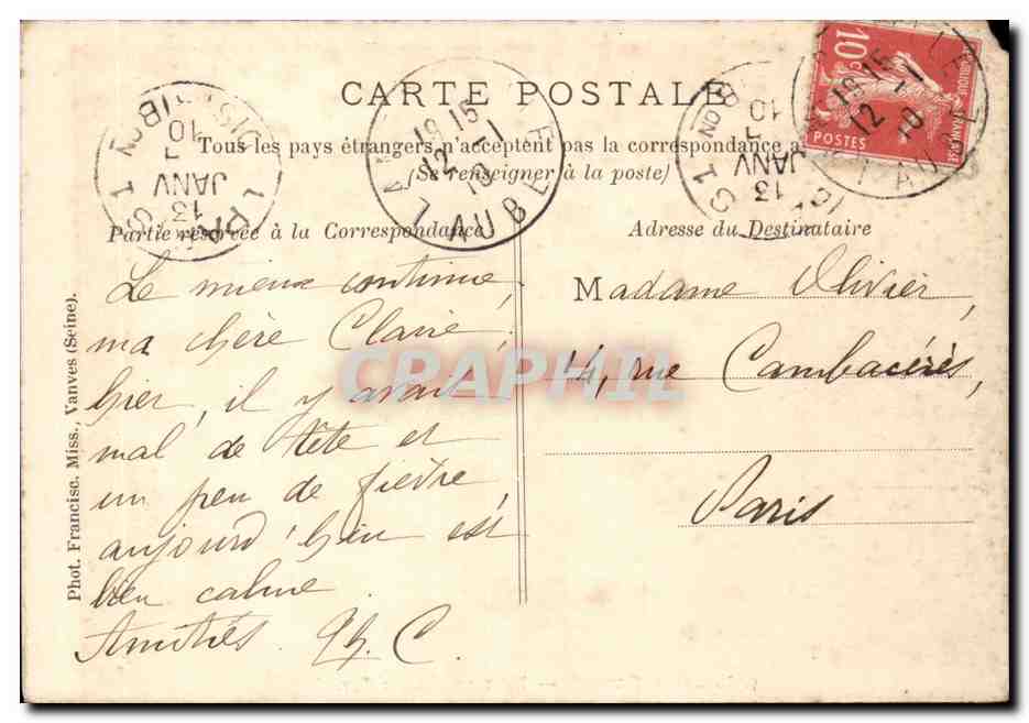 Suisse - Schweiz - Fribourg - Pont au Grand Fey - CPA  — Rückseite