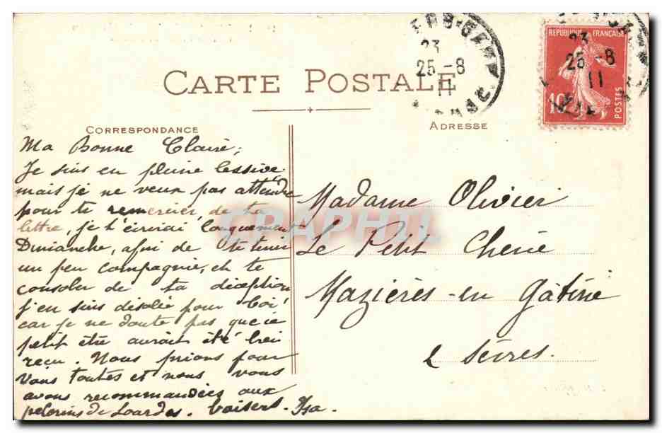 Poitiers — La Tour Maubergeon, dos du Palais de Justice — E. M. Alliteau, n°19 — Rückseite