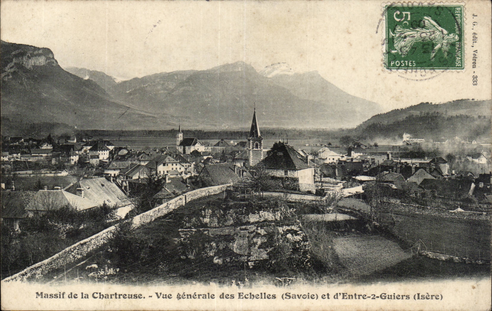 Chartreuse - Vue Generale des Echelles et d'Entre a Guiers - CPA 
