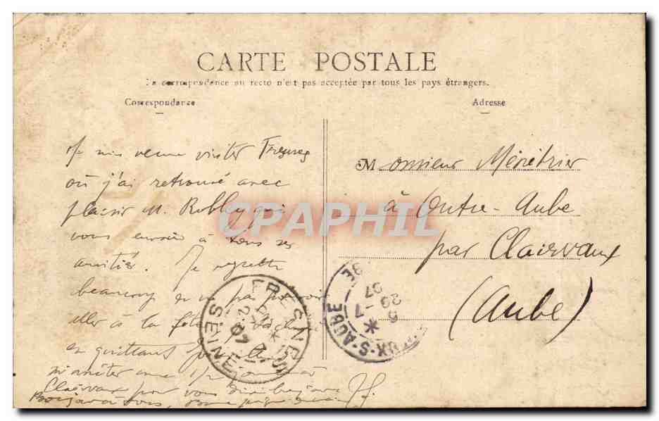 Fresnes - Etablissements Penitentiarires de Fresnes - prison - CPA  — Rückseite