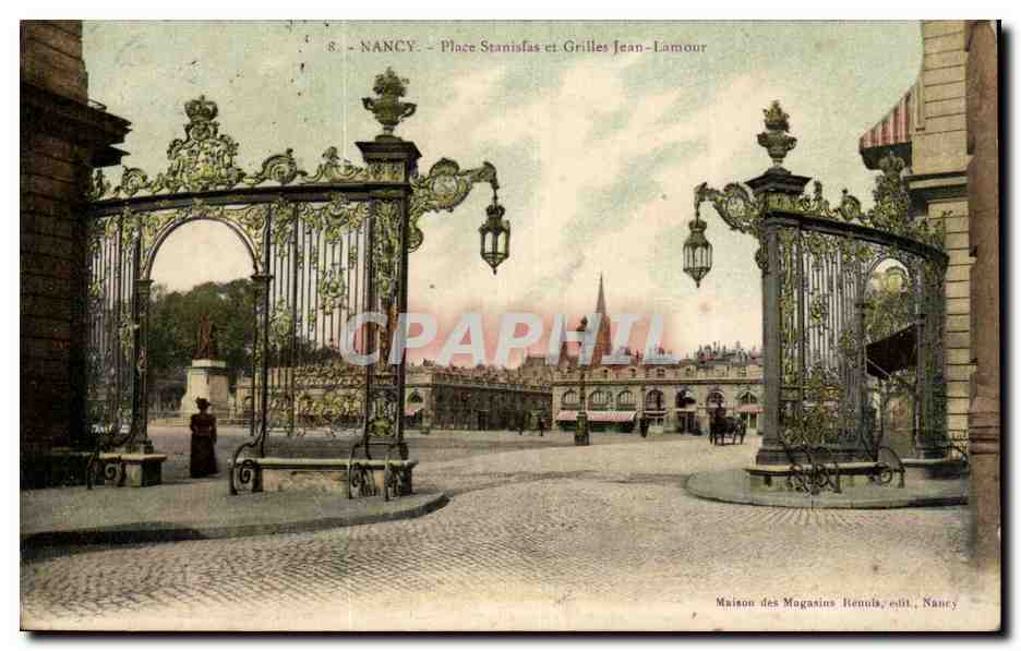 Nancy - Place Stanislas et Grilles Jean-Lamour — Maison des Magasins Renauld, édit. Nancy