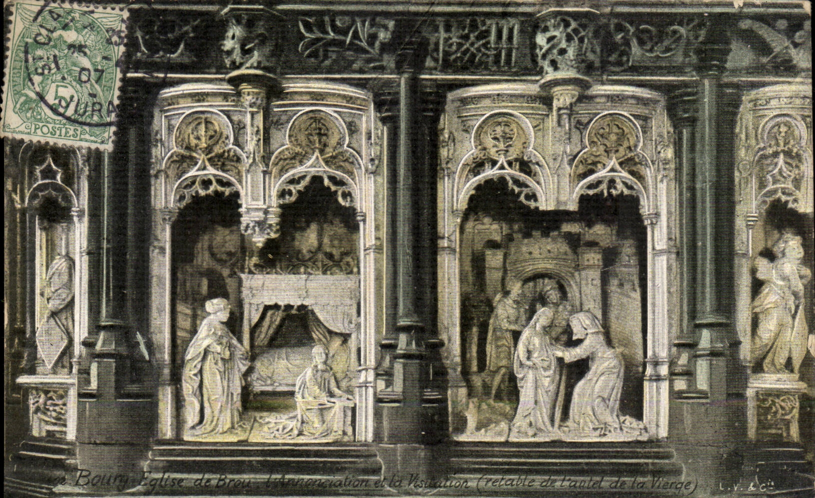 Brou - Église de Brou - L'Annonciation et la Visitation (retable de l'Annel de la Vierge)
