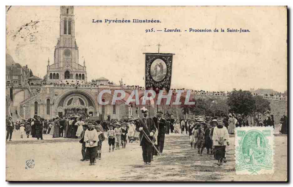 Lourdes CPA Procession de la Saint Jean