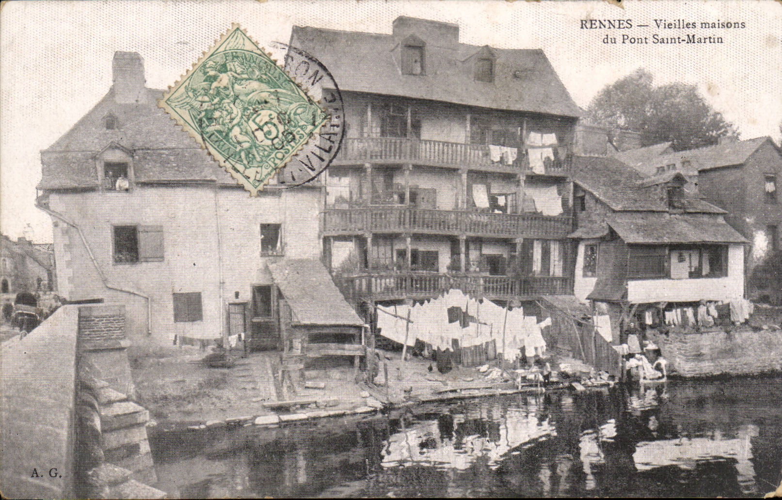 Rennes — Vieilles maisons du Pont Saint-Martin — A.G.