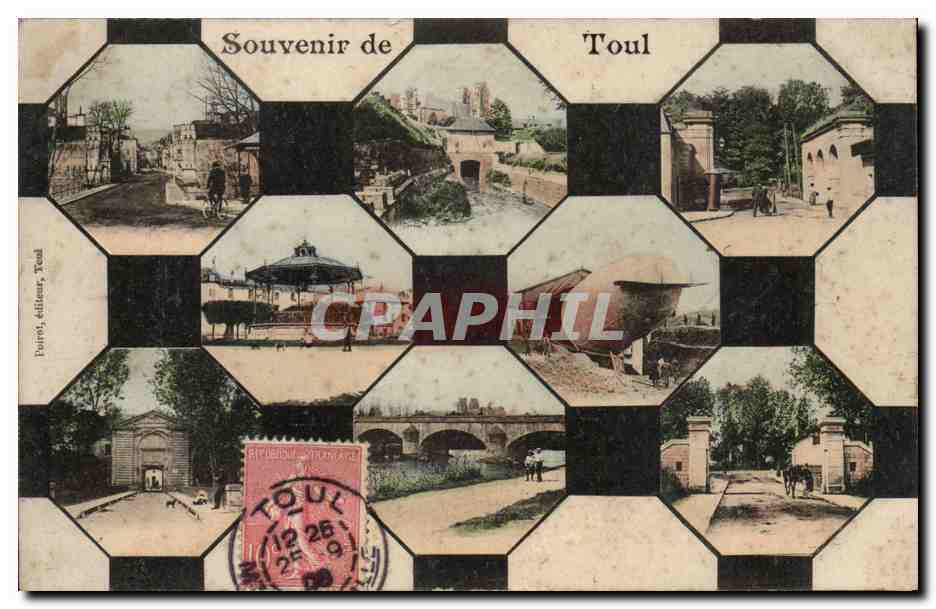 CPA Souvenir de Toul (ballon zeppelin)