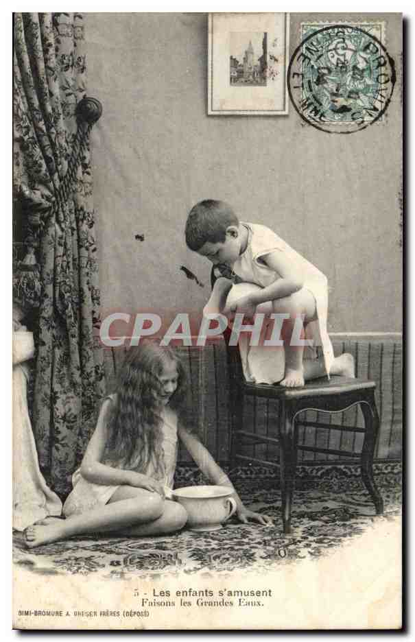 Les enfants s'amusent — Faisons les Grandes Eaux — D'IMI-BROMURE & DHEGER FRÈRES (DÉPOSÉS)