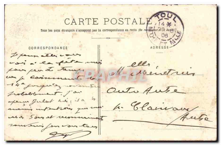Toul - Porte de Metz - CPA  — Verso