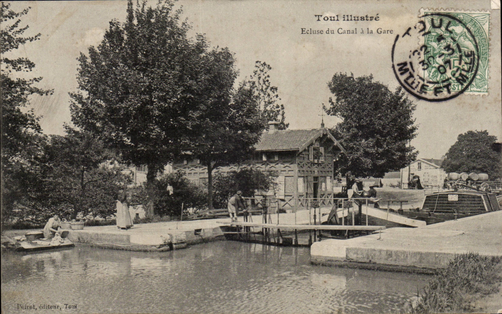 Sluis van het Kanaal naar de Station — Toul illustré — Peiret, uitgever, Toul