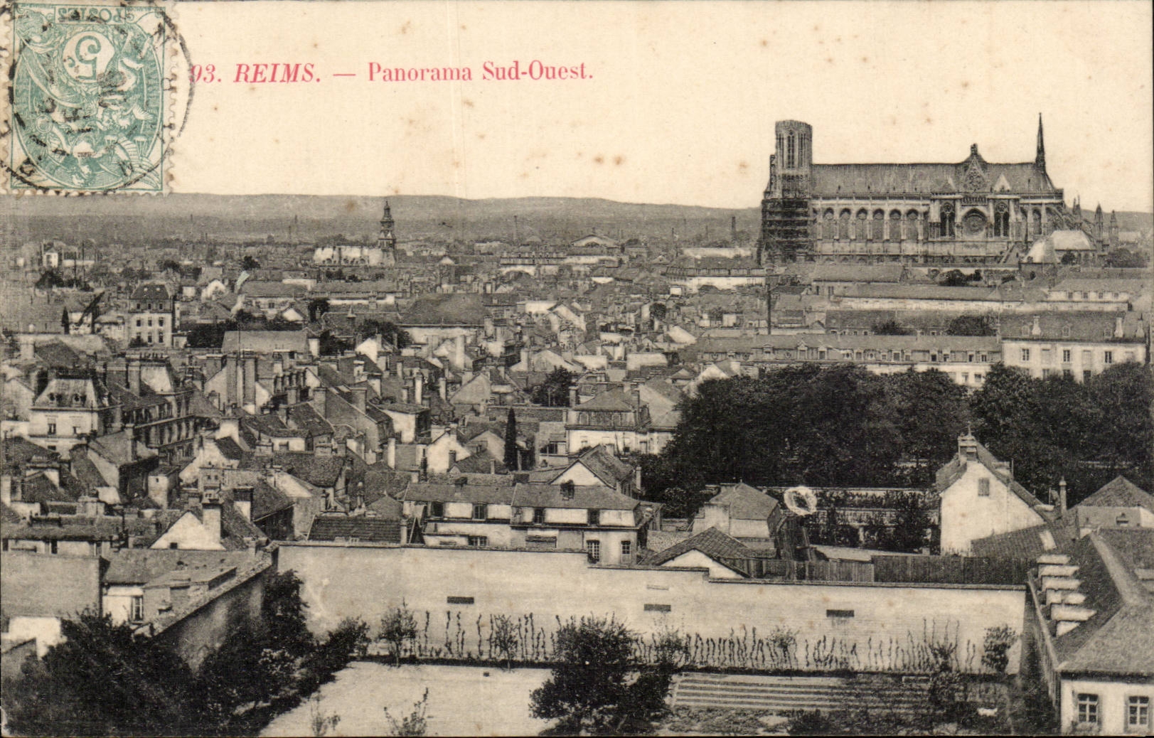 Reims — Panorama Sud-Ouest — Éditeur Falcon, n°03