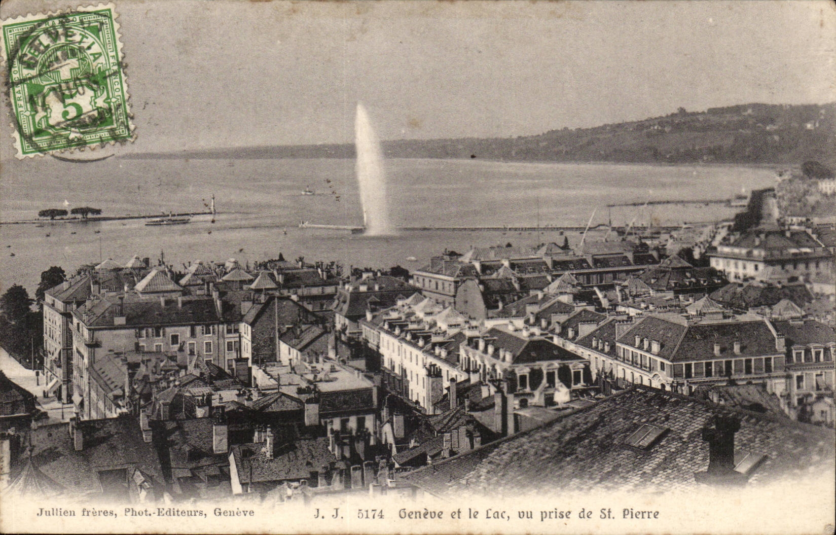 Suisse - Schweiz - Geneve et le Lac - vu prise de St Pierre - CPA 