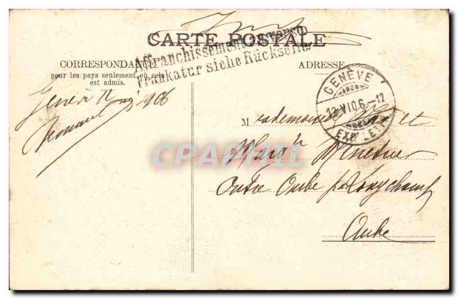 Suisse - Schweiz - Geneve et le Lac - vu prise de St Pierre - CPA  — Verso