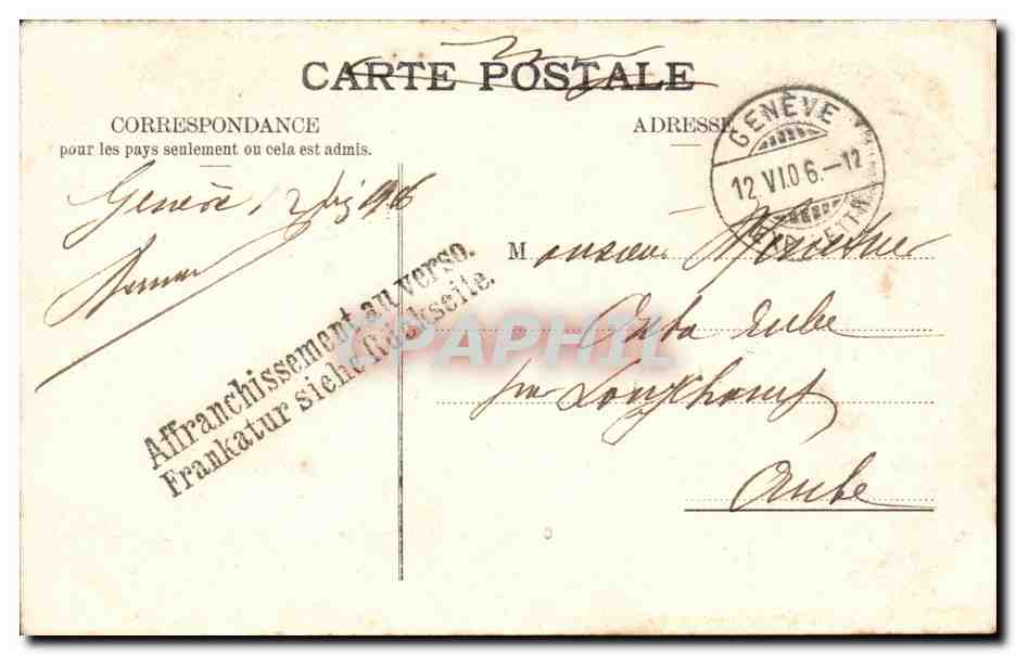 Suisse - Schweiz - Geneve - Le Jardin anglais - CPA  — Verso