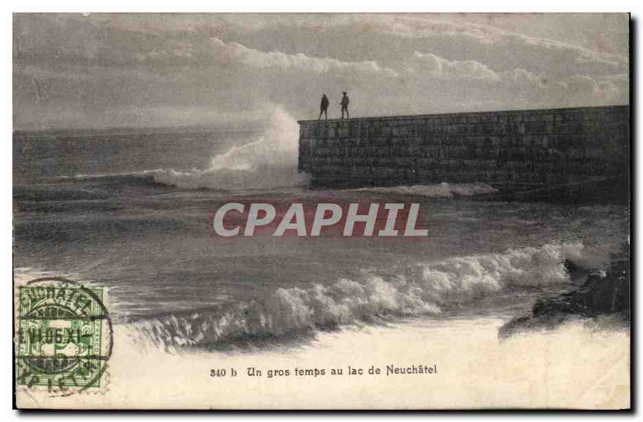 Un gros temps au lac de Neuchâtel — E. Chiffelle, phot. Neuchâtel, n° 840 b