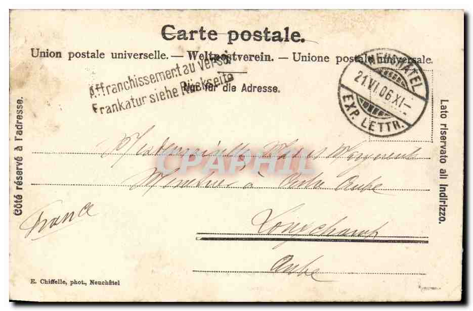 Un gros temps au lac de Neuchâtel — E. Chiffelle, phot. Neuchâtel, n° 840 b — Rückseite