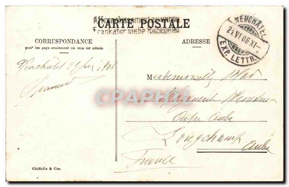 Suisse - Schweiz - Neuchatel - et le Lac l - CPA  — Rückseite