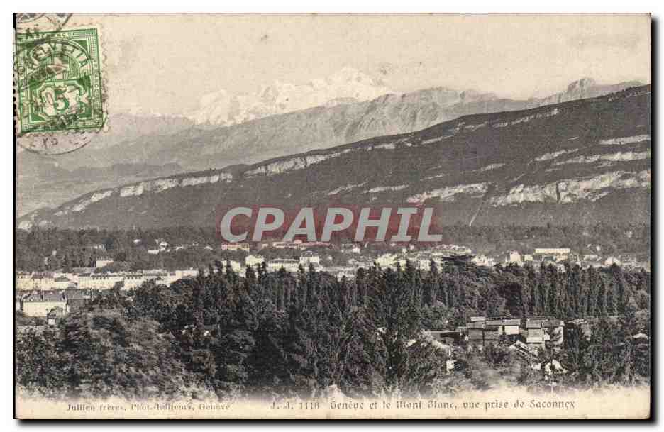 Suisse - Geneve - et le Mont Blanc vue prise de Saconnex - CPA 