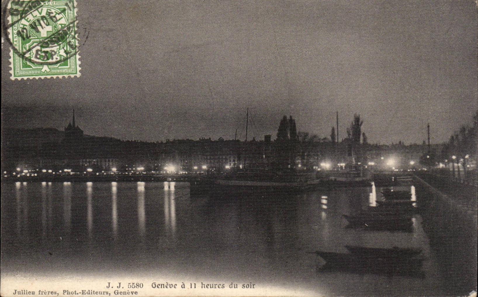 Suisse - Schweiz - Geneve a 11 heures du soir - CPA 
