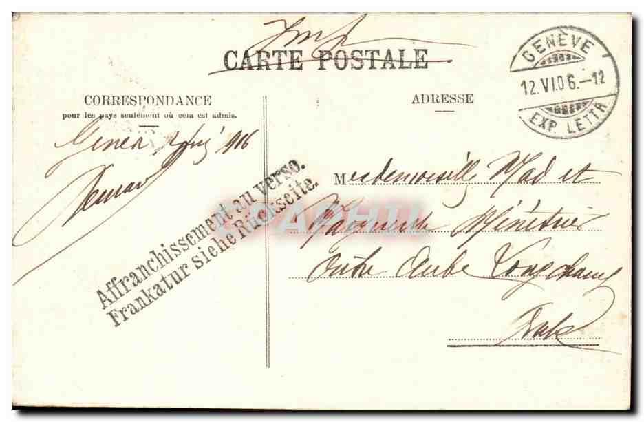 Suisse - Schweiz - Geneve - Vue prise de Glion sur CHilon et la Dent du Midi - CPA  — Verso