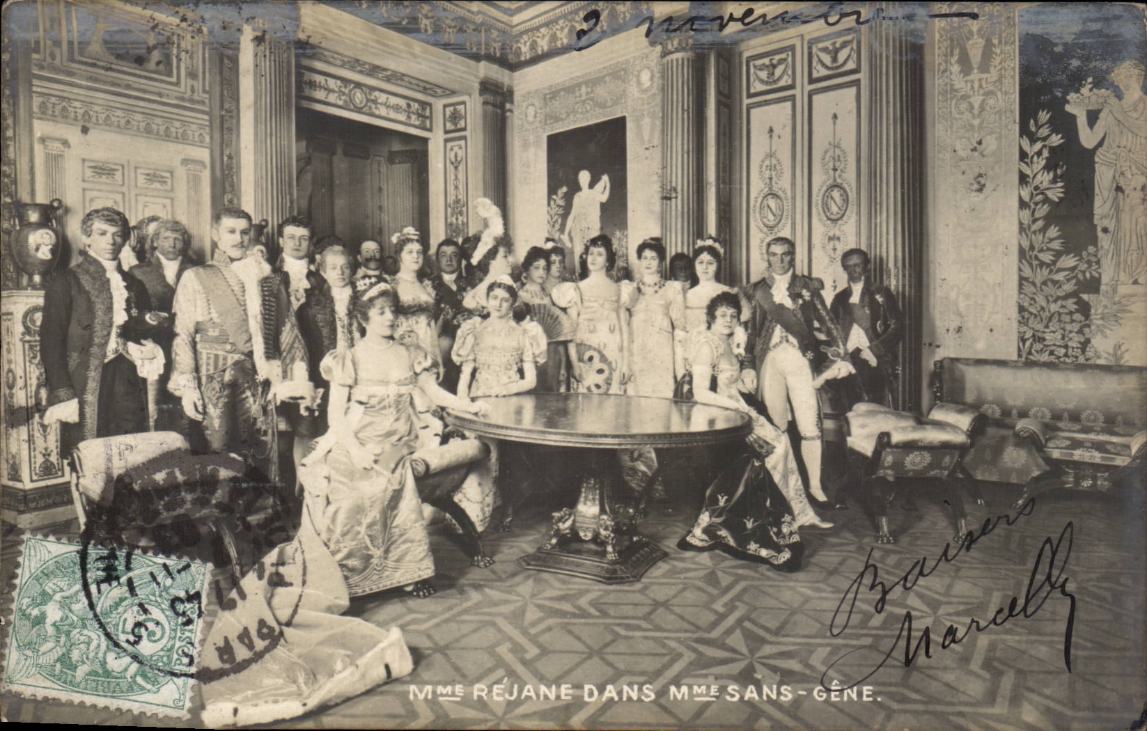 Costumes - Theatre - Mme Rejane dans Mme sans Gene - CPA 