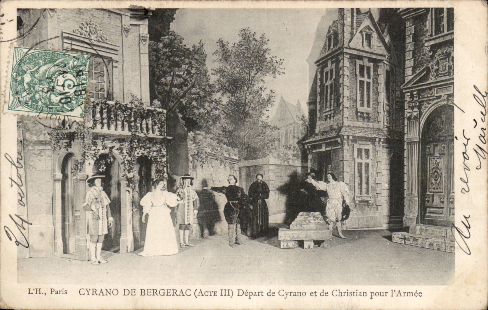 Cyrano de Bergerac (Acte III) — Départ de Cyrano et de Christian pour l'Armée — L'H., Paris