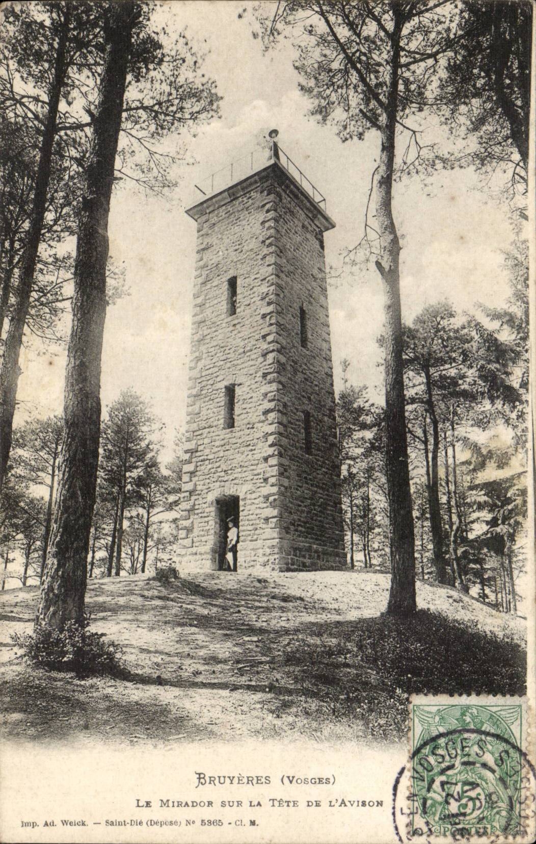 Bruyeres - Le Miradour sur la Tete de L'Avison - CPA 