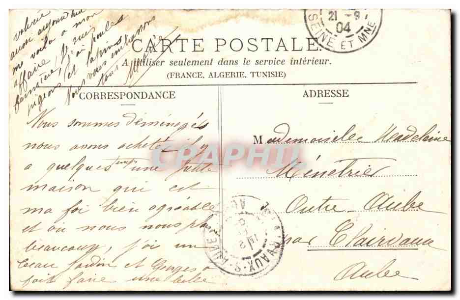 Fantaisie - Enfant - Garcon - Une Poulet a l'etouffee - Ca va chauffer - serie de 6 cartes - CPA  — Rückseite