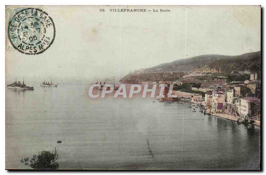 Villefranche - La Rade — vista del puerto y de las montañas — editor no identificado, n° 93