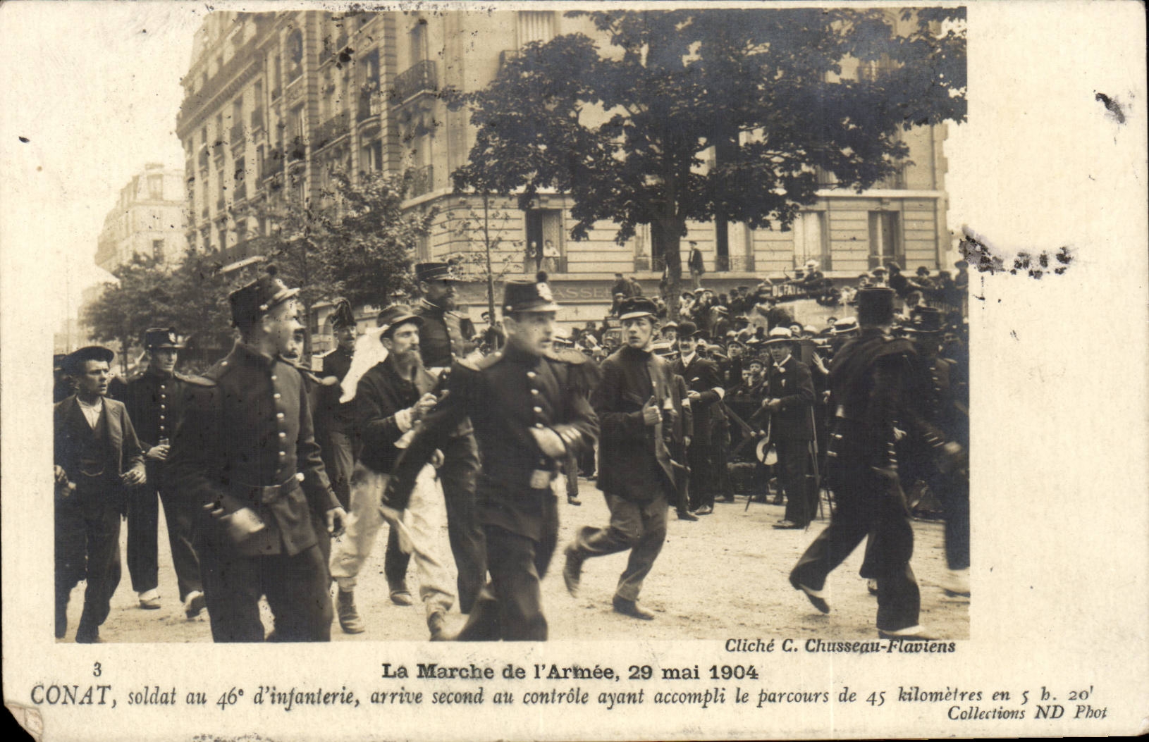 Conat soldat au 46 d'Infantrie arrive second au controlle ayant accompli le parcours de 45 kilometres - CPA 