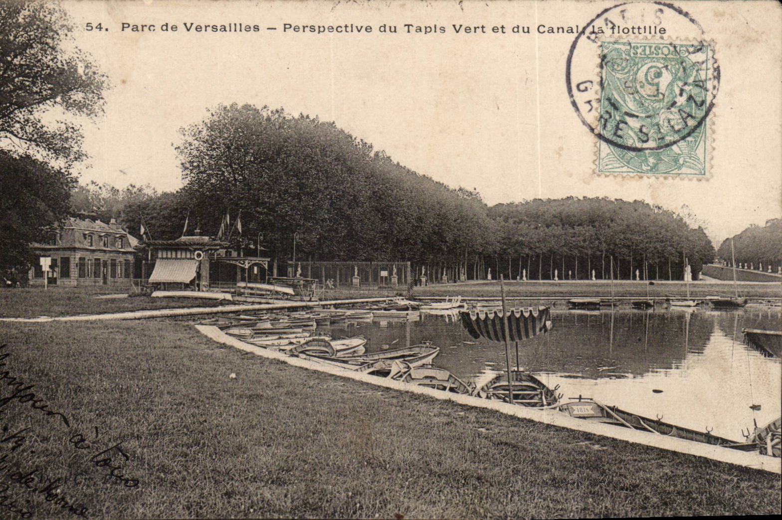 Parc de Versailles - Perspective du Tapis Vert et du Canal - CPA 