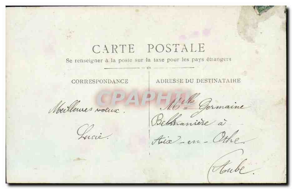 Deux jeunes filles en couronne de fleurs — Bonne Année — éditeur inconnu, n° de série non visible — Verso