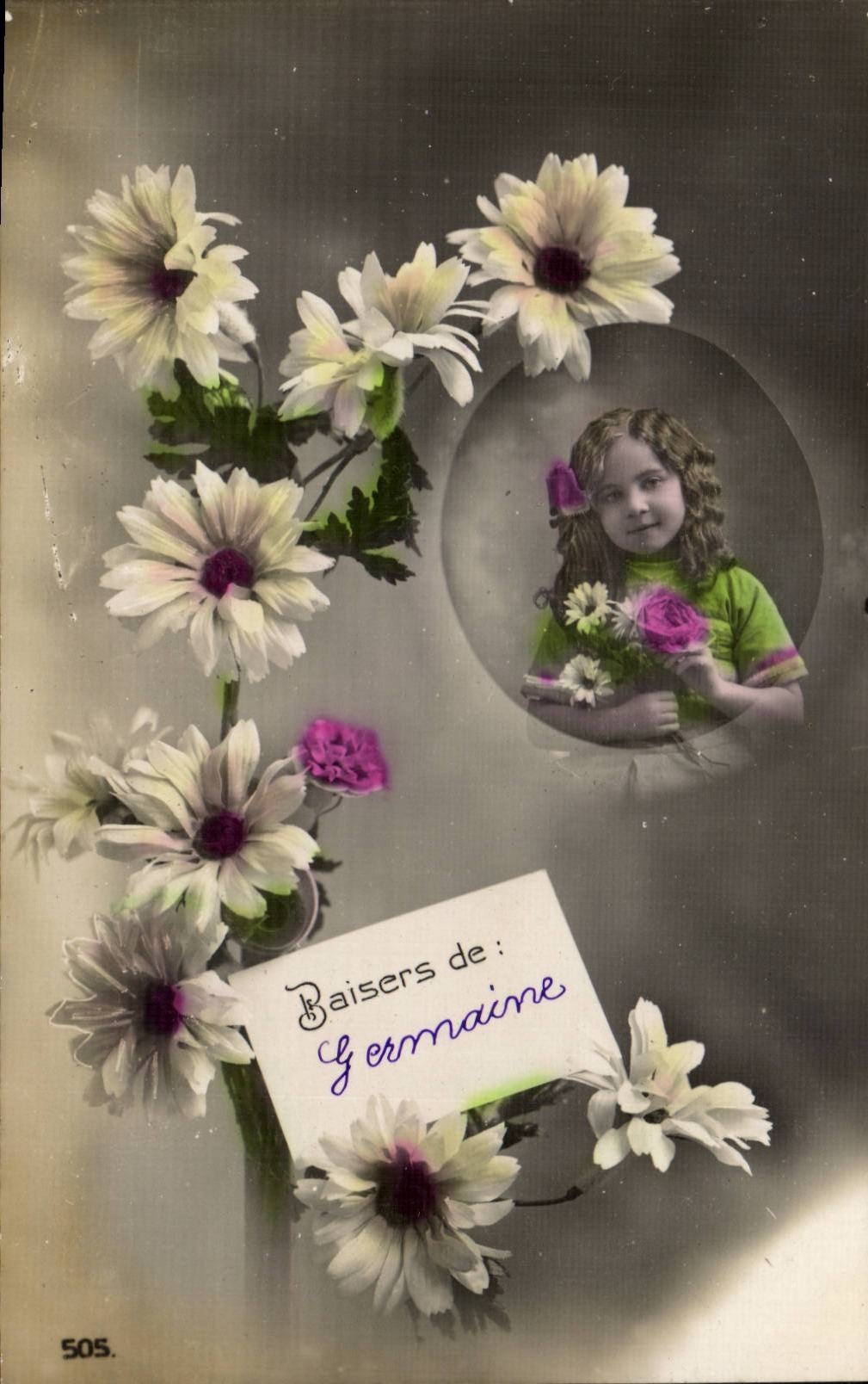CPA Fantaisie Fantasy Baisers de Germaine Enfant