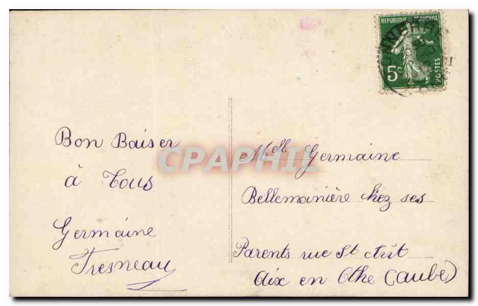 CPA Fantaisie Fantasy Baisers de Germaine Enfant — Rückseite