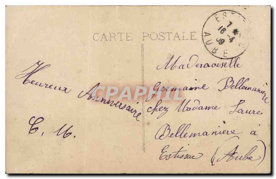 Pienso en ti — Cumpleaños — Editor desconocido, n° 4128 — Reverso