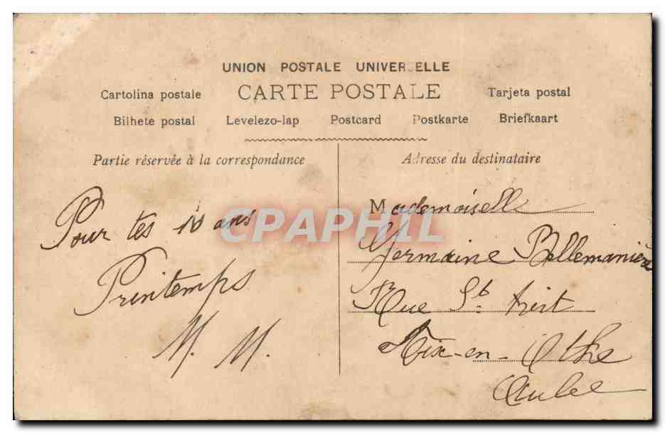 Fille avec couronne de fleurs — Anniversaire — n° 1711 — Back