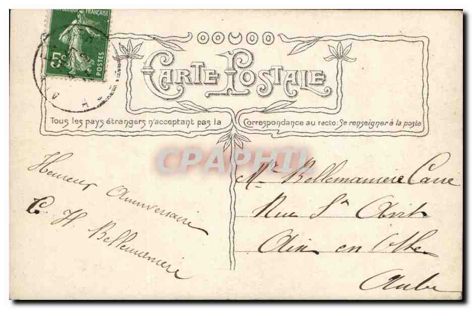 Jeune femme — Anniversaire — Sazerac Phot, n° 3922 — Back