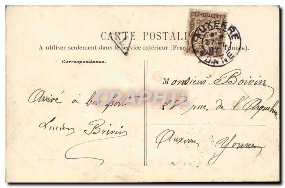 Auxerre CPA Caserne d'infanterie — Rückseite