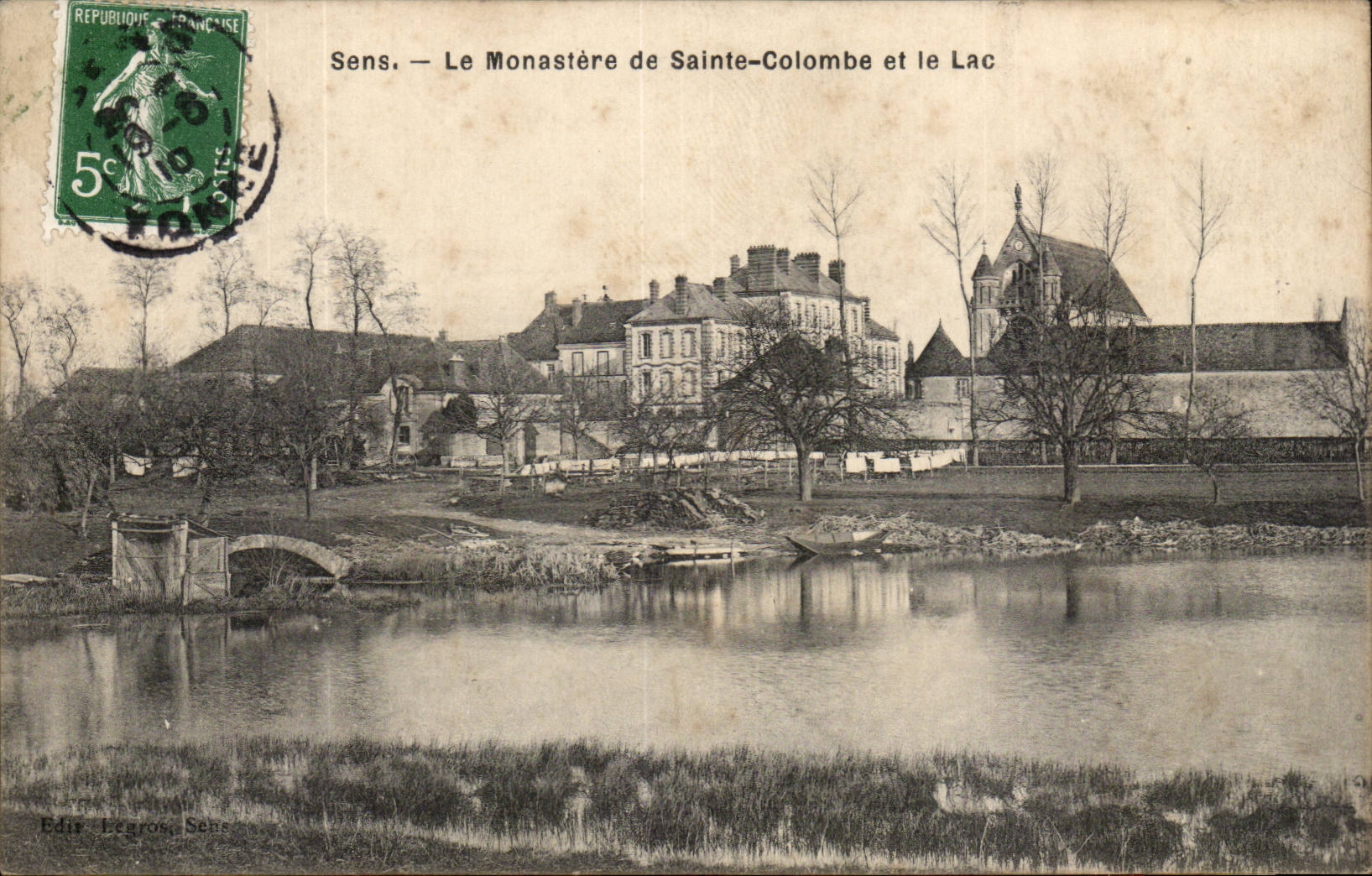 Sens. — Le Monastère de Sainte-Colombe et le Lac — Édix. Légrós, Sens