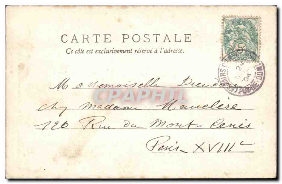 CPA Cascade du Vendeix Auvergne — Verso