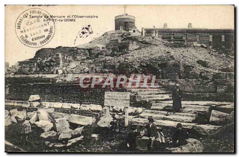 CPA TEmple de Mercure et l'observatoire du Puy de Dome
