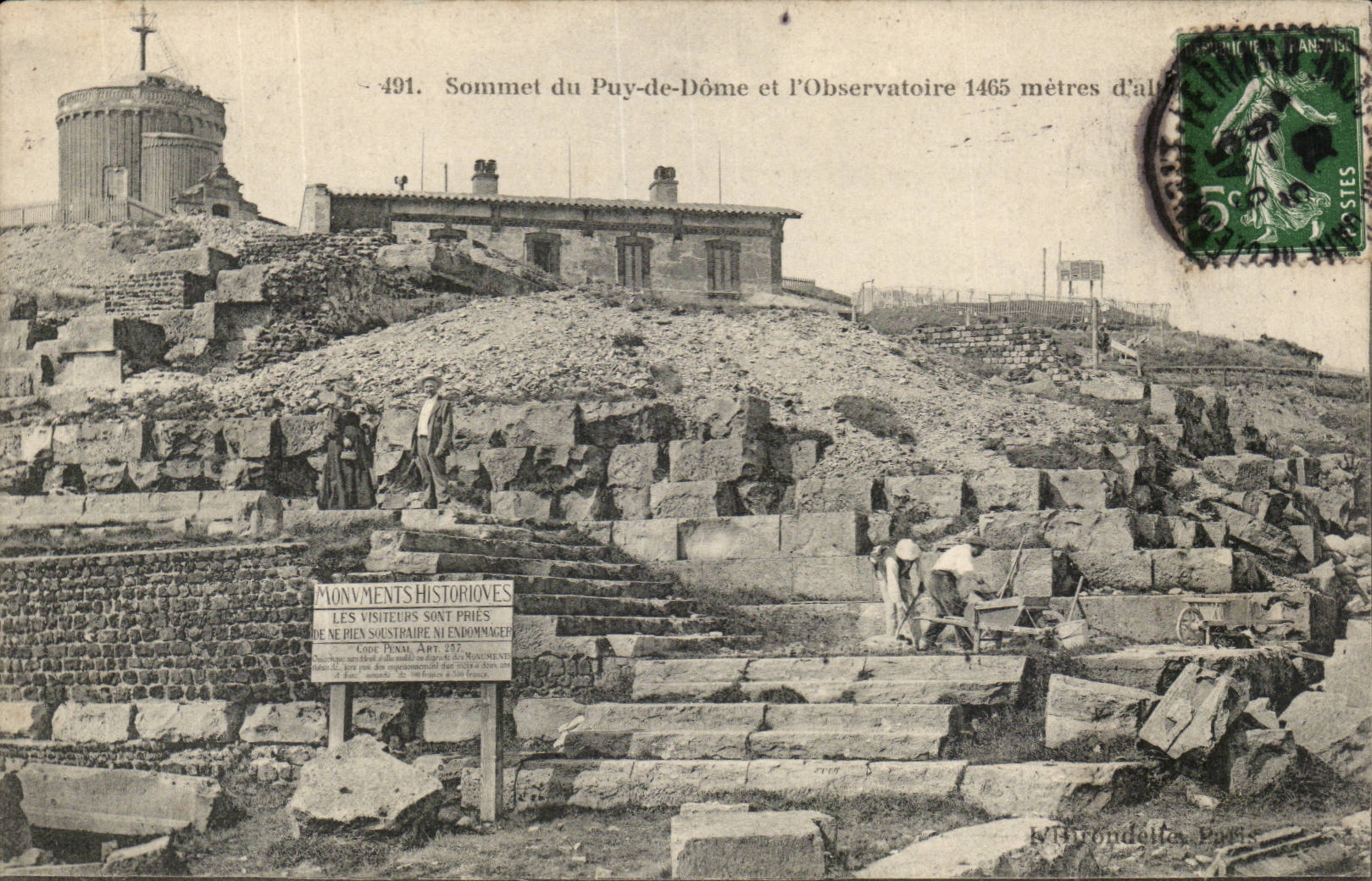 CPA TEmple de Mercure et l'observatoire du Puy de Dome