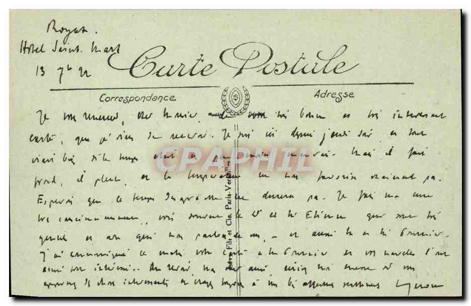 Auvergne CPA Royat et le Puy de Dome — Rückseite