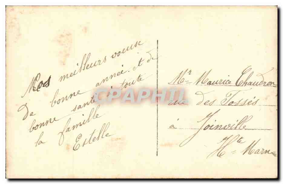 Fantaisie - Femme - Bonne Annee - Woman with fur draped over shoulders - curly hair - CPA  — Verso