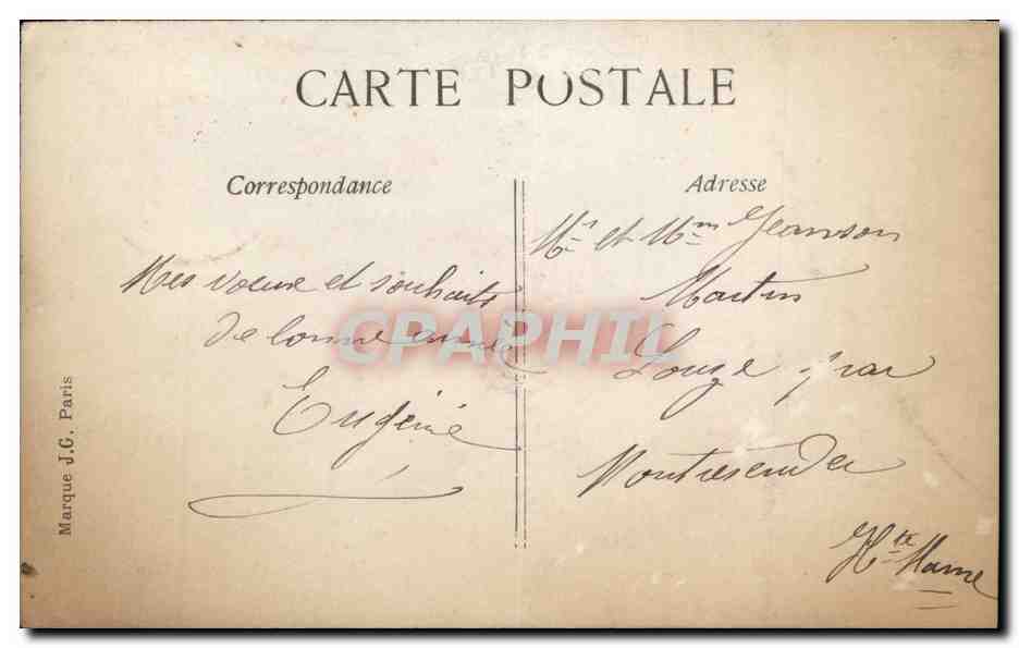 Fantaisie - Bonnee Annee - Jolie Enfante - CPA  — Rückseite