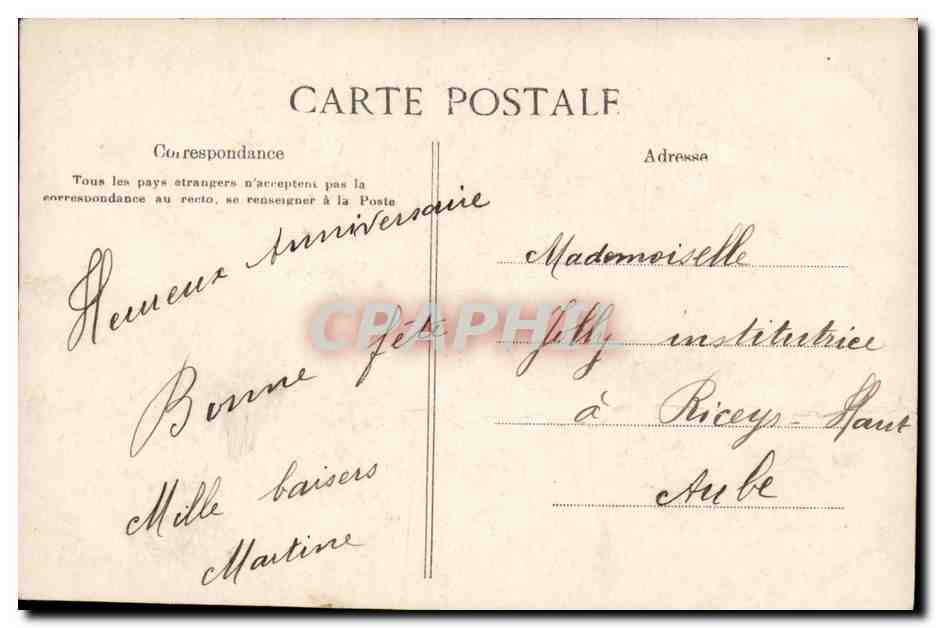 Fantaisie -Fete - Anniversaire - Interesting Greenary - CPA  — Rückseite