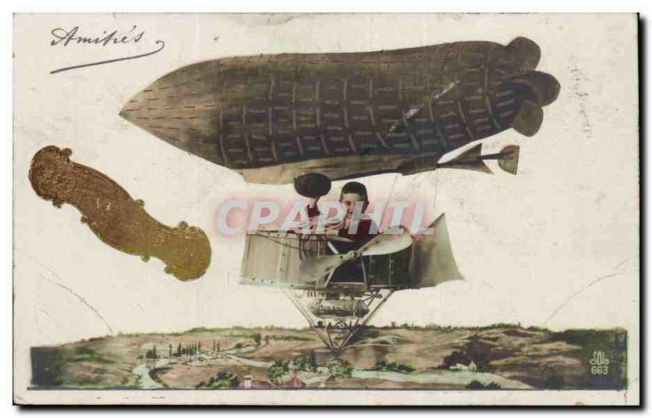 Fantaisie - Petit Garcon - Zeppelin - Dore - CPA 