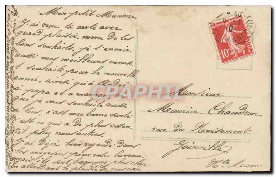 Fantaisie - Petit Garcon - Zeppelin - Dore - CPA  — Rückseite