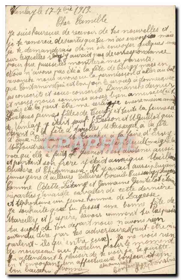 Junge Frau — Studioporträt — C. C. n° 3641/2 — Rückseite