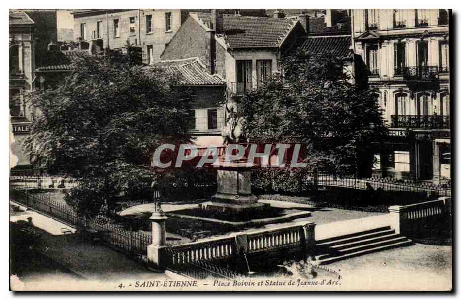 Saint-Étienne — Place Boisvin et Statue de Jeanne-d'Arc — Carte postale n°4