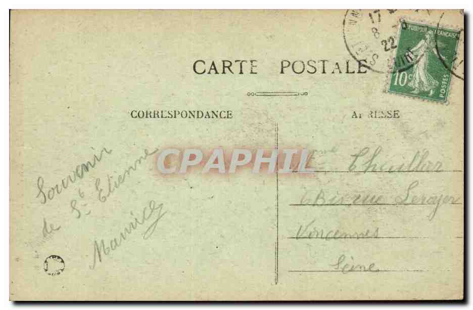 Saint Etienne CPA Eglise Notre Dame — Rückseite